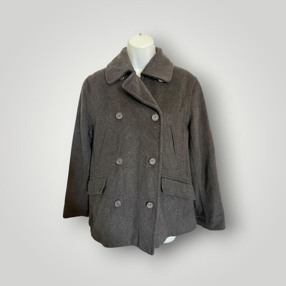 J. Crew Women's S Charcoal Gray Wool Blend Double Breasted Peacoat Jackey